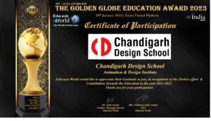 Chandigarh Design School Awarded Centre of Excellence Award at Golden Globe Education Awards 2023